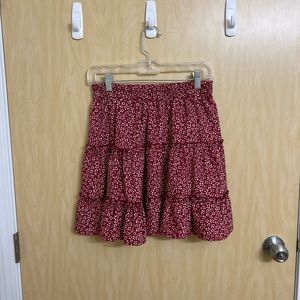 Worn once – Amazon red and white floral mini skirt